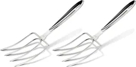Synchkg062204 I Kito Stainless Steel Turkey Lifter Set Of 2 Heavy Roasted Meat Forks Sliver