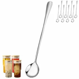 Iferrens 756197934634 8 Pieces Iced Tea Spoon Ifeico 7.32 Inch Long Handle Dessert Spoons