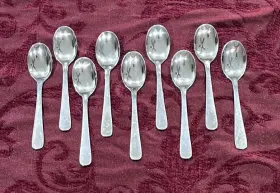 500.917.62 Ikea Dragon Stainless Steel Coffee Spoons / Lot Of 9 Flatware Gloss