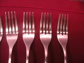 9494370 Ikea Set Of 7 Loja Stainless Satin Salad Forks 6 7/8 Inch Ga4 #3
