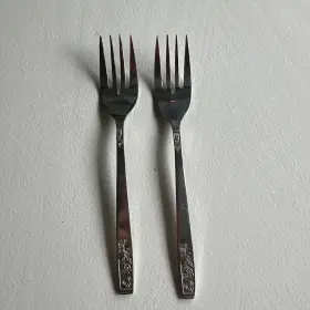 41687 Imperial Stainless Iic 2 Dessert Forks Young Rose Pattern Glossy 6.5 Inch Korea