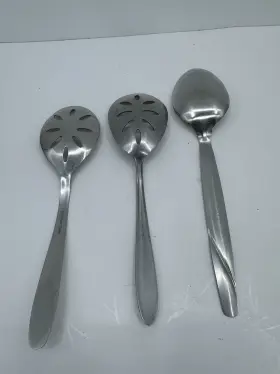 Im145 Imperial/ekco & Unbranded Usa/ekco/& Serving Utensil Set 3 Pc Spoons Stainless Steel- 9-10 Inch #3