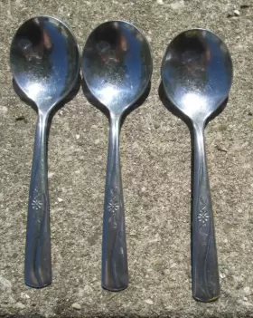 Imi41 Imperial Lot Of 3 Stainless Usa Pattern Soup Gumbo Consume Spoons Vintage