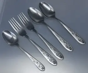 Imi49 Imperial 5 Pc Stainless By Intl Spoons And Forks Scroll Handles Japan