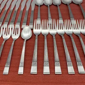 Imi97 Imperial International Vintage Lot/27 Iic Japan Stainless Mcm Flatware Set