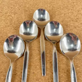 Ins179 Insico Soup Spoons 5 Round Bowl Cream Gumbo Stainless Steel Flatware Usa #2 Ins179 Insico Soup Spoons 5 Round Bowl Cream Gumbo Stainless Steel Flatware Usa #2
