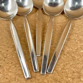 Ins179 Insico Soup Spoons 5 Round Bowl Cream Gumbo Stainless Steel Flatware Usa #3 Ins179 Insico Soup Spoons 5 Round Bowl Cream Gumbo Stainless Steel Flatware Usa #3
