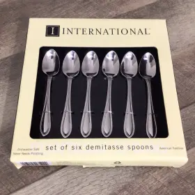 International 028225135222 American Tradition Set Of Six Demitasse Spoons New