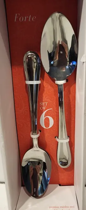 International 028225945630 Forte Stainless Steel Set Of 6 Dinner Spoons Nip