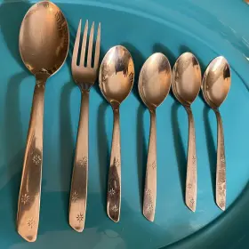 12624-el International 12624-el- Superior Stainless Usa Night Sky Aka Aurora 6 Pieces Flatware Mcm #2