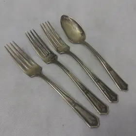 1924 International R C Co Bouquet Vendome Dinner Forks Soup Spoon Silverplated