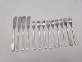 Ins30 International 13 Pc Stainless Steel Flatware Cocktail Forks Butter Knives
