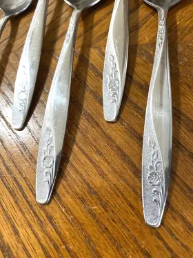 Ins304 International Stainless Forks Knives Spoons Floral Textured 20 Pcs #2