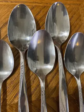 Ins304 International Stainless Forks Knives Spoons Floral Textured 20 Pcs #3