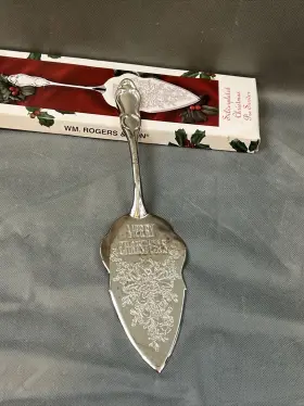 11110318 International Silver Company Merry Christmas Serving Trowel Pie Cake Server 11 Inch #3