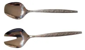 5020 International Silver 18/8 Stainless Decorator 11 Inch Mcm Salad Servers Set