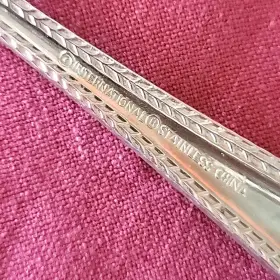 Ins654 International Silver 518199 Stainless 4 Salad Forks Pattern Braided Edge China #3