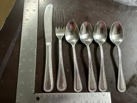 5999617 International Silver Pearl Accent Modern Flatware Set 6 Pieces