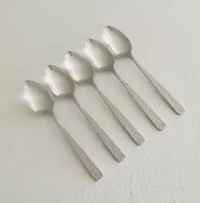 Ins168 International Silver Stainless Usa 5 Teaspoons Glossy Textured