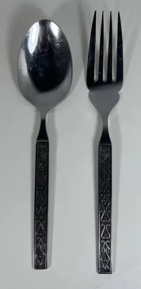 Ins186 International Silver Stainless Steel Nsilco Mark Iii Japan Qty 5 Serving Fork And Spoon