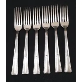Insins68 International Silver Ins68 Pattern By Stainless Silco Glossy Flatware Forks Usa 6pc
