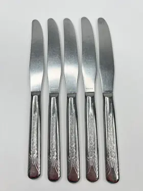 Ins206 International Silver Silco Co Lot Of 5 Dinner Knives 8 1/2 Inch Usa Stainless