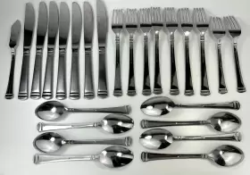 Ins350 International Stainless 25 Flatware Spoons Forks Knives Frosted #2