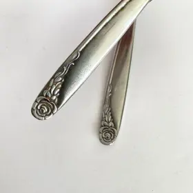 Inr15 Interpur Rose Serving Spoon Fork Retired Design Stainless Flatware Japan #2