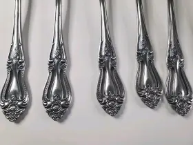 Inr20 Interpur Stainless Steel Flatware Roses Cutouts Made In Japan 47 Piece Set #3