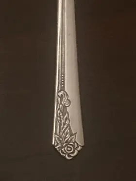 Inr21 Interpur Stainless Rose Floral Pattern Table Spoons Set 5 Glossy Japan #2