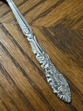 Inr26 Interpur Stainless Soup Spoons And Teaspoons Ornate Floral Lot Of 8 #2