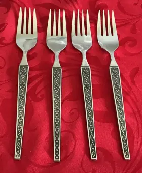 Inr41 Interpur Stainless Lot Of 5 Dinner Forks 7 5/8 Inch Nm Polished