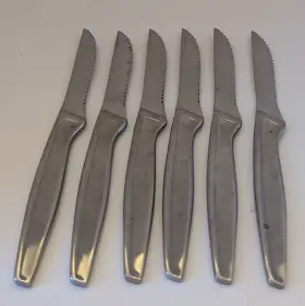 35199 J.a. Henckels International X6 Steak Knives Stainless Handles 8 Inch Serrated Knife Cond #3