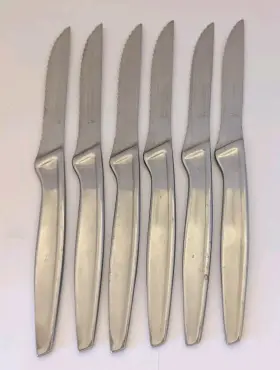 35199 J.a. Henckels International X6 Steak Knives Stainless Handles 8 Inch Serrated Knife Cond