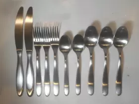 Hen103 Ja Henckels Zwilling Hen 103 Satin 18/10 Beveled Edge Lot Of 10 Pieces #2