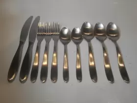 Hen103 Ja Henckels Zwilling Hen 103 Satin 18/10 Beveled Edge Lot Of 10 Pieces