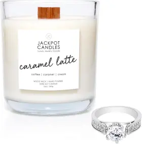 Can-150-rng-7 Jackpot Candles Caramel Coffee Latte Candle With Ring Size 7