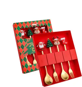 Fk-01 Jeetao Forks And Spoons Set For Christmas Cutlery Coffee Silver