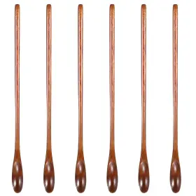 658664 Jeffdad Effdad 6 Pcs Small Wooden Coffee Spoons Long Mixing Spoon Premium Hone