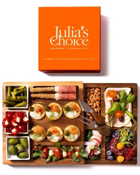 Julias Choice 196852178674 Charcuterie Board Gift Set - Cheese Made Of Acacia Wood Compact