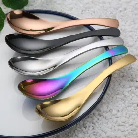 Jyyhsf 709520482869 Stainless Steel Soup Spoons - Mirror Finish 5-piece Set For Rice Tea