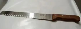 R92-12 Kaicut Japan Edges Ahead Serrated Slicer Carving Chefs Knife Wood Handle