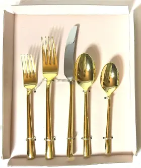 L889054 Kate Spade New York Lenox Malmo Shiny Gold Plated 5-pc Flatware Set