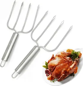 Ka0224 Kaycrown Stainless Steel Turkey And Roast Lifters Set Silver