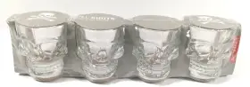 Gl06 Kikkerland Design Skull Shot Glass 4 Count Pack Glasses