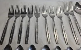 K106 Kimco Stainless Flatware Japan Replacement Set 11 Pcs Knives Spoon Fork 35 #2