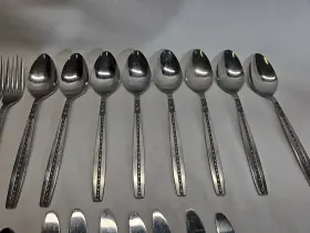K106 Kimco Stainless Flatware Japan Replacement Set 11 Pcs Knives Spoon Fork 35 #3