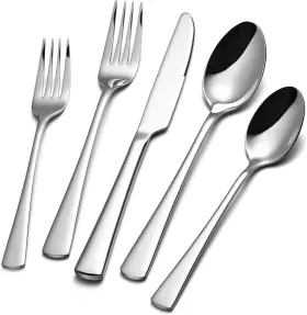 Ks6611 Kingstone Silverware Set For 8 40-piece Forged 18/10 Silver