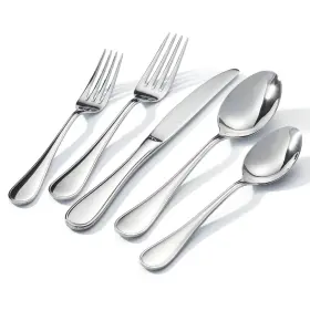 Ks6615 Kingstone 60 Piece Teardrop Stainless Steel Flatware Set For 12 Modern Design 18/10