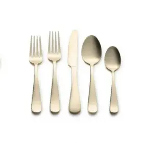 Kitchinox 026602874009 Alton Bay Gold Satin 6 Piece Dinner Fork Dessert